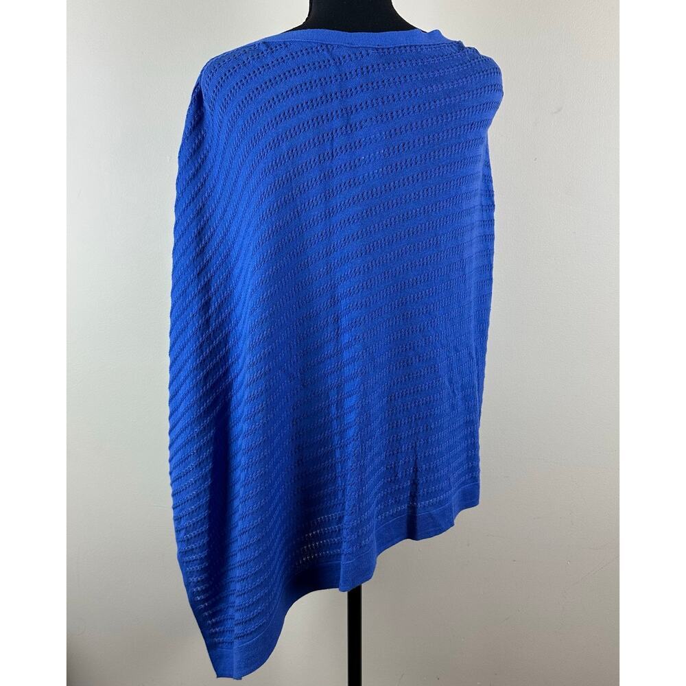 Talbots Asymmetrical Poncho Knit Top Womens M/L Blue NWT Swim Coverup Coastal - Picture 7 of 10